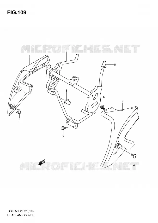 COUVERCLE DE PHARE (GSF650AL2 E21) Suzuki MOTO 650 BANDIT 2013  GSF650SAL2(E21)