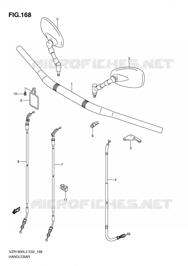 GUIDON (VZR1800L2 E19) Suzuki MOTO 1800 INTRUDER 2012  VZR1800L2(E02)