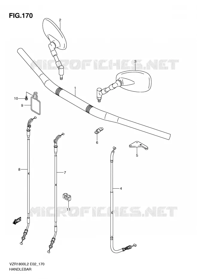 GUIDON (VZR1800L2 E51) Suzuki MOTO 1800 INTRUDER 2012  VZR1800L2(E02)