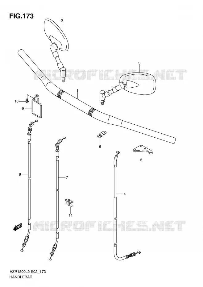 GUIDON (VZR1800ZL2 E19) Suzuki MOTO 1800 INTRUDER 2012  VZR1800ZL2(E02)