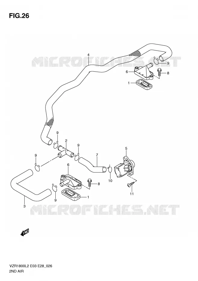 SYSTEME RECYCLAGE GAZ ECHAPPEMENT Suzuki MOTO 1800 INTRUDER 2012  VZR1800L2(E03)