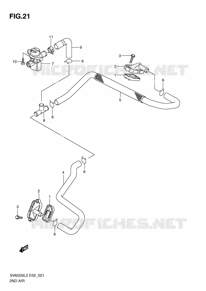 SYSTEME RECYCLAGE GAZ ECHAPPEMENT Suzuki MOTO 650 SV 2012  SV650SL2(E02)