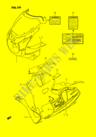 CARENAGES   ETIQUETTES (MODELE P 33J) pour Suzuki GSX-R 750 1992