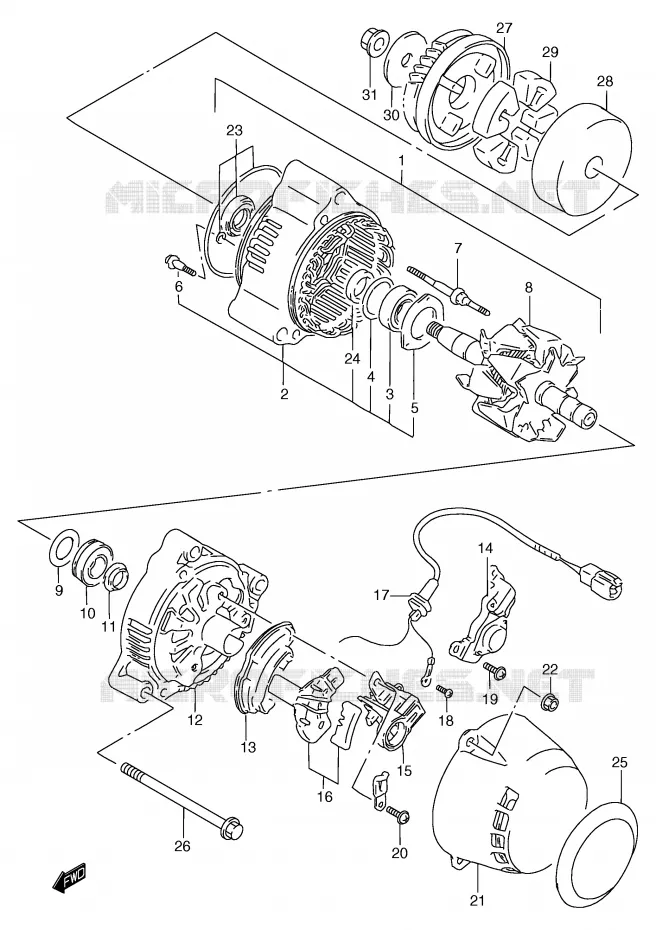 ALTERNATEUR Suzuki MOTO 1200 BANDIT 1997  GSF1200SV(E2)