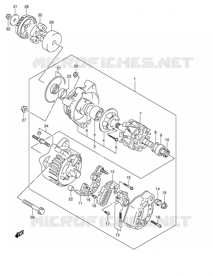 ALTERNATEUR Suzuki MOTO 600 BANDIT 2002  GSF600UK2(E2)