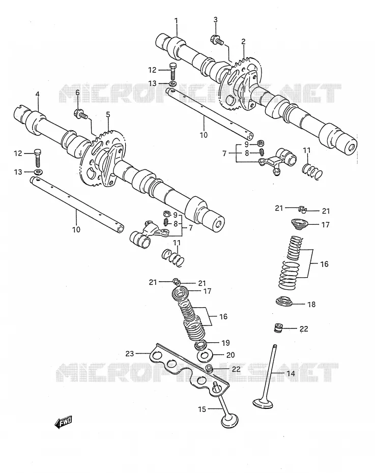 ARBRE A CAMES - SOUPAPES Suzuki MOTO 1100 GSX-F 1991  GSX1100FM(E28)