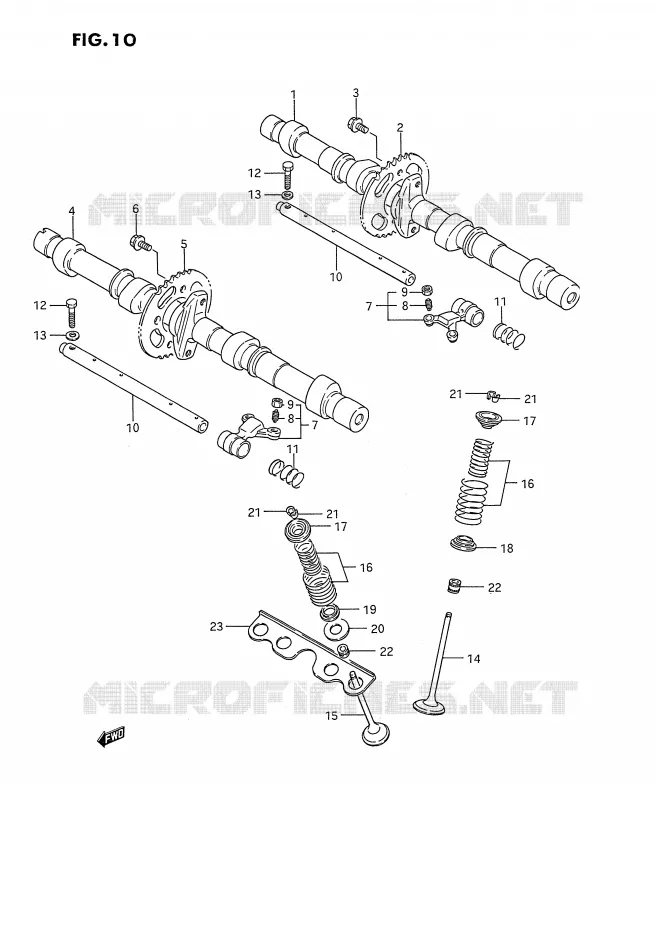 ARBRE A CAMES - SOUPAPES Suzuki MOTO 1100 GSX-F 1993  GSX1100FP(E2)
