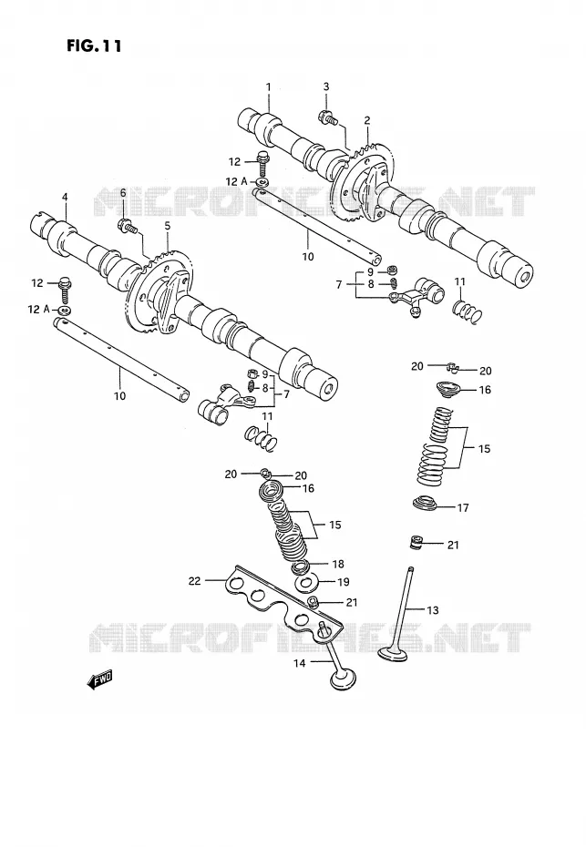 ARBRE A CAMES - SOUPAPES Suzuki MOTO 1100 GSX-G 1992  GSX1100GN(E2)
