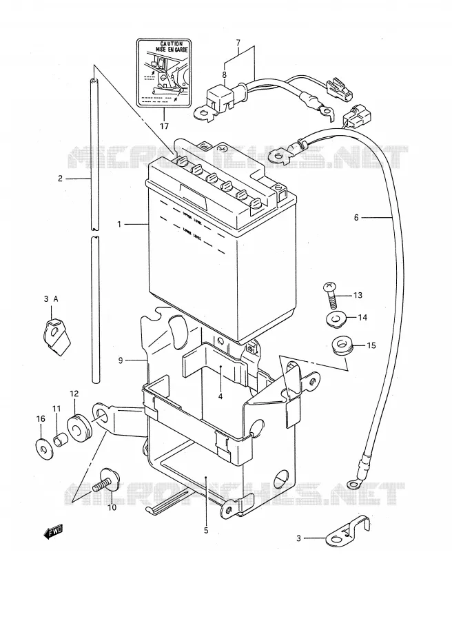 BATTERIE Suzuki MOTO 1100 GSX-F 1988  GSX1100FJ(E28)