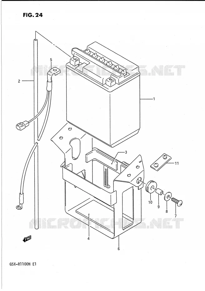 BATTERIE Suzuki MOTO 1100 GSX-R 1991  GSX-R1100M(E1)