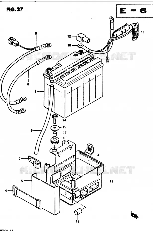 BATTERIE Suzuki MOTO 250 GSX 1982  GSX250SZ(Z/D)