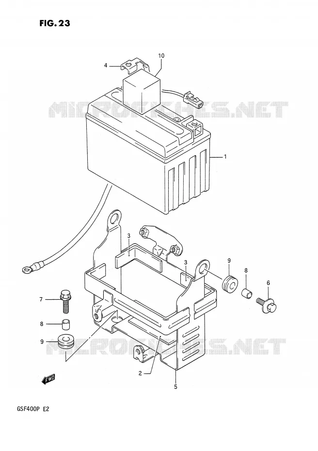 BATTERIE Suzuki MOTO 400 BANDIT 1991  GSF400M(E2)