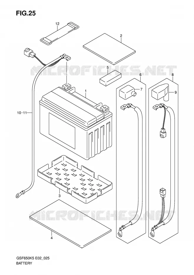 BATTERIE Suzuki MOTO 650 BANDIT 2006  GSF650UAK6(E2)