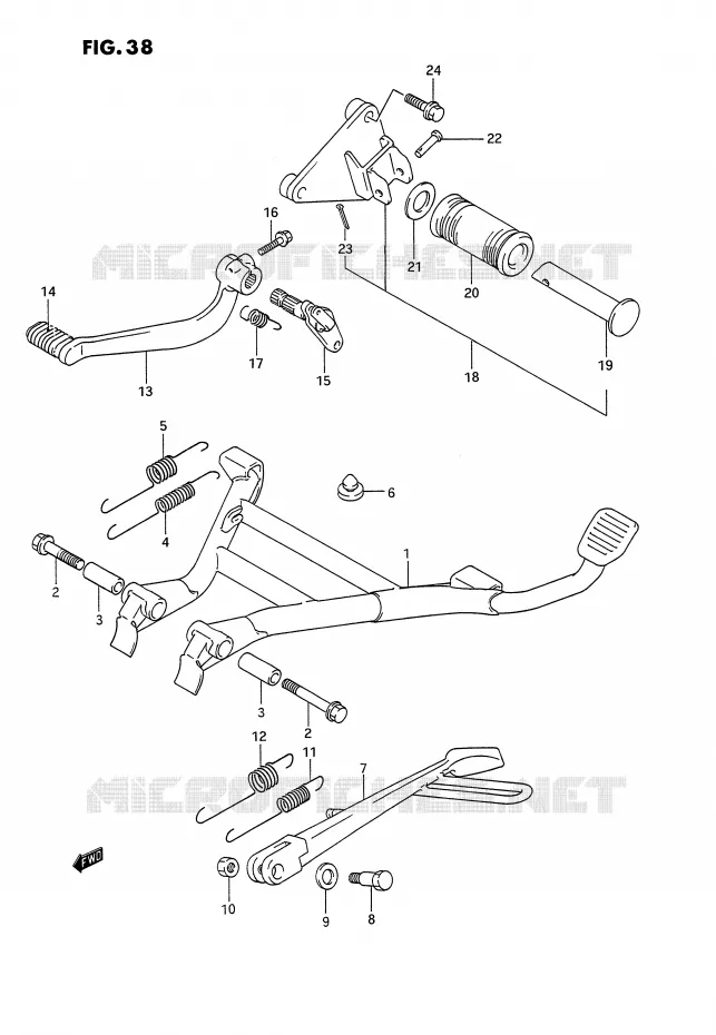 BEQUILLE - PEDALE DE FREIN ARRIERE Suzuki MOTO 1100 GSX-G 1994  GSX1100GR(E2)