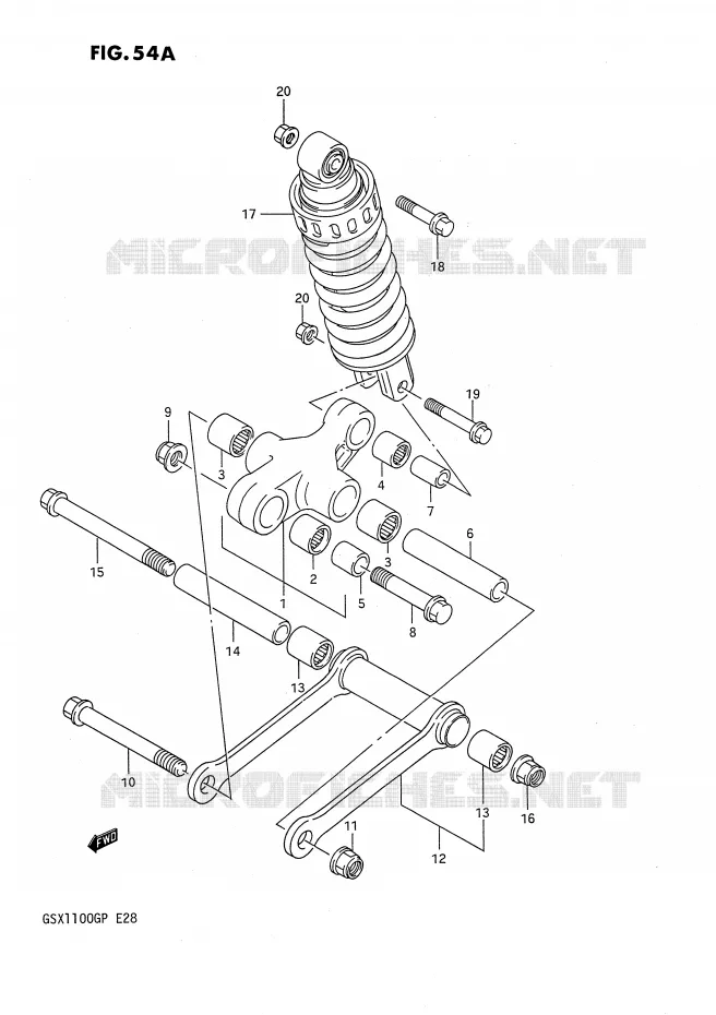 BIELLETTE DE SUSPENSION ARRIERE (MODELE N/P) Suzuki MOTO 1100 GSX-G 1992  GSX1100GN(E28)