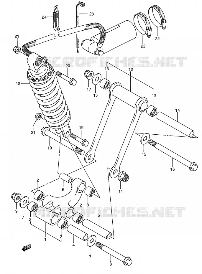BIELLETTE DE SUSPENSION ARRIERE (MODELE N/P) Suzuki MOTO 750 GSX-R 1992  GSX-R750WN(E28)