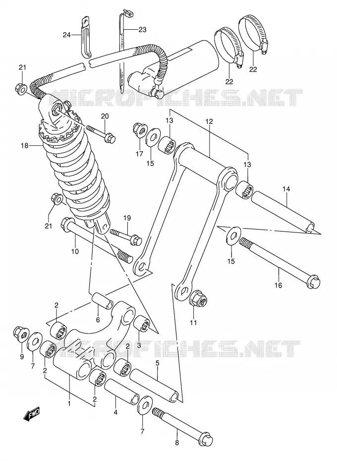 BIELLETTE DE SUSPENSION ARRIERE (MODELE P/R) Suzuki MOTO 1100 GSX-R 1995  GSX-R1100WS(E28)