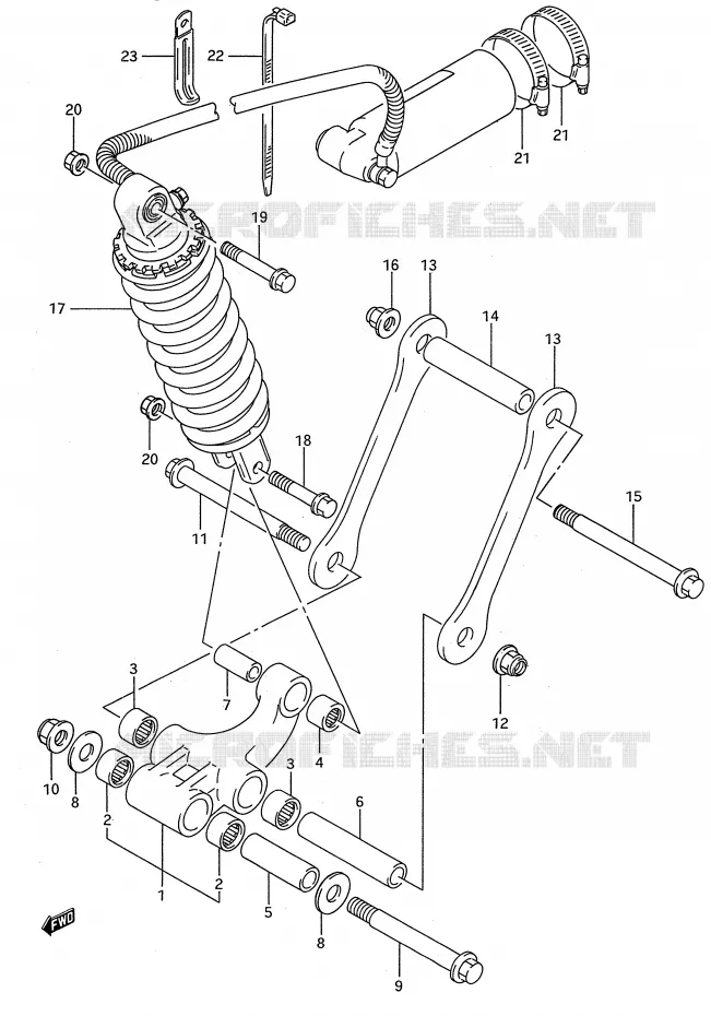 BIELLETTE DE SUSPENSION ARRIERE (MODELE R/S) Suzuki MOTO 750 GSX-R 1993  GSX-R750WP(E28)