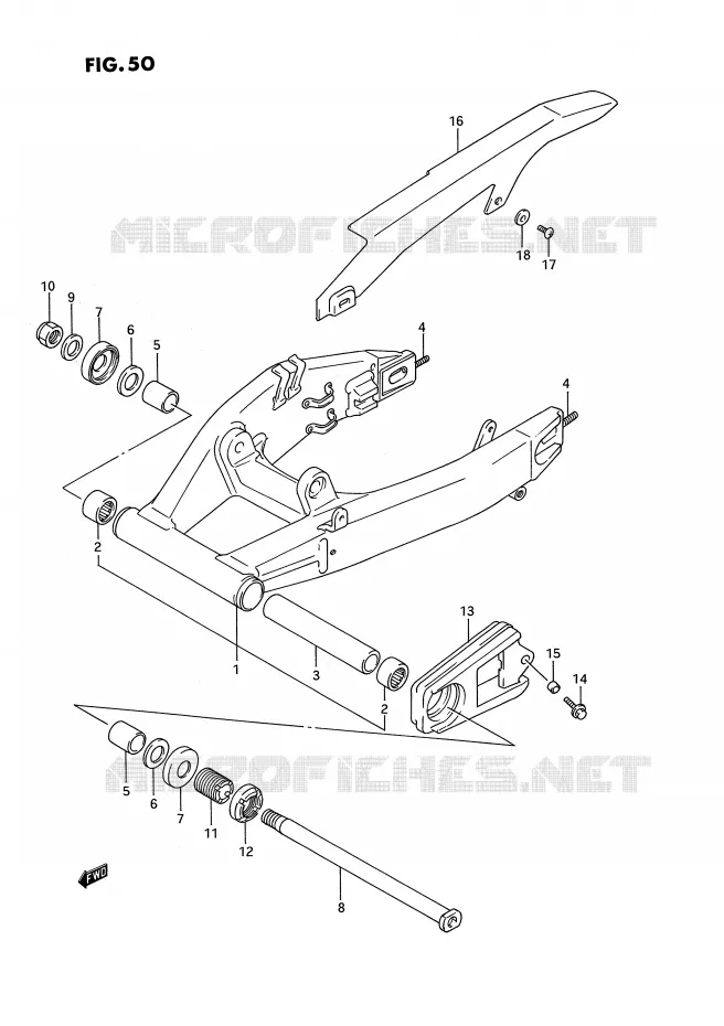 BRAS OSCILLANT ARRIERE (MODELE N/P) Suzuki MOTO 750 GSX-R 1994  GSX-R750WR(E2)