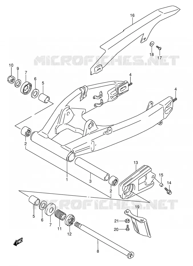 BRAS OSCILLANT ARRIERE (MODELE P/R) Suzuki MOTO 1100 GSX-R 1994  GSX-R1100WR(E28)