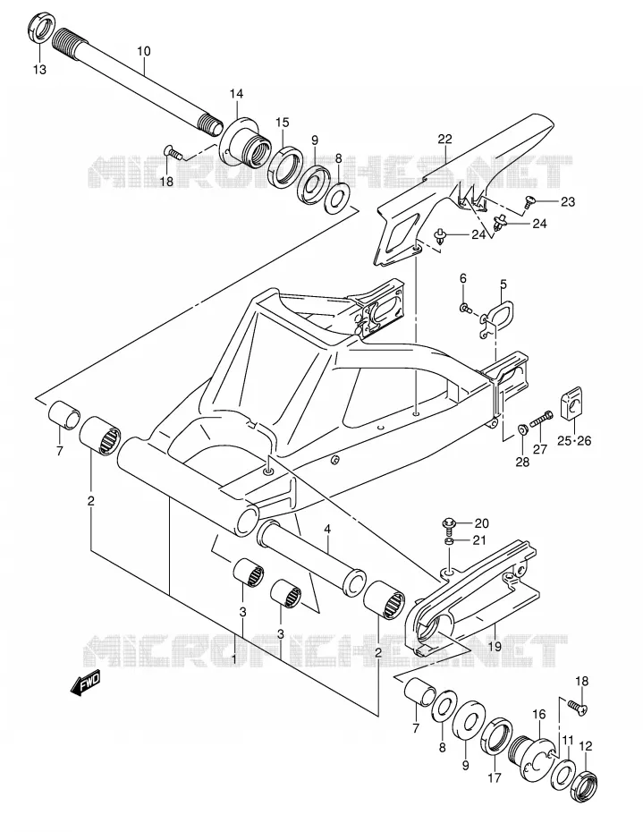 BRAS OSCILLANT ARRIERE Suzuki MOTO 1000 GSX-R 2003  GSX-R1000K3(E2)