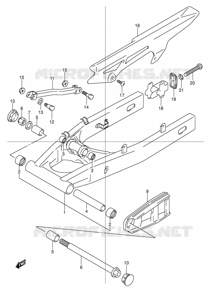 BRAS OSCILLANT ARRIERE Suzuki MOTO 600 BANDIT 2004  GSF600K4(E2)