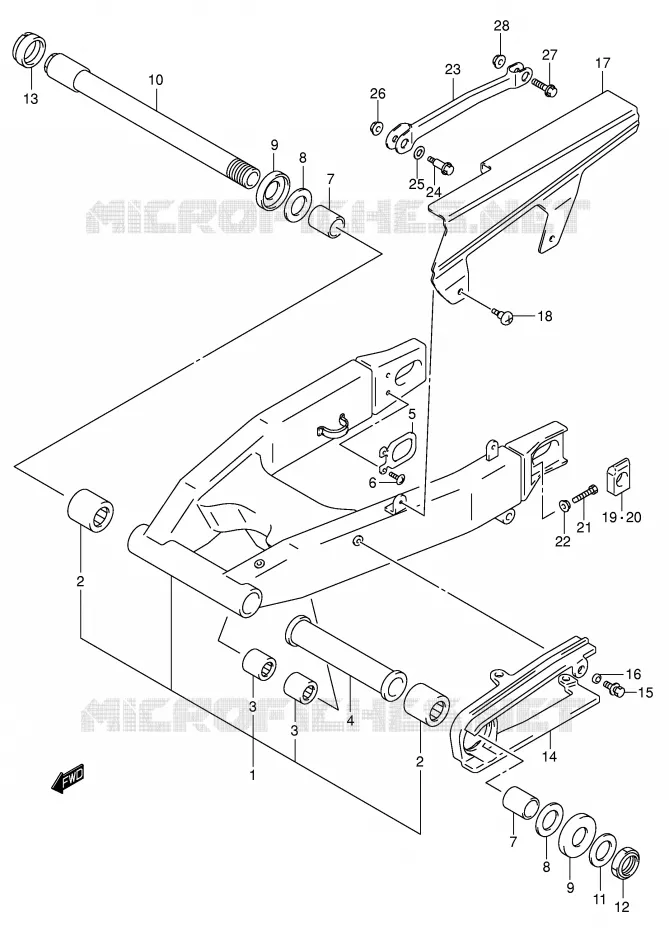 BRAS OSCILLANT ARRIERE Suzuki MOTO 600 GSX-R 2003  GSX-R600K3(E2)