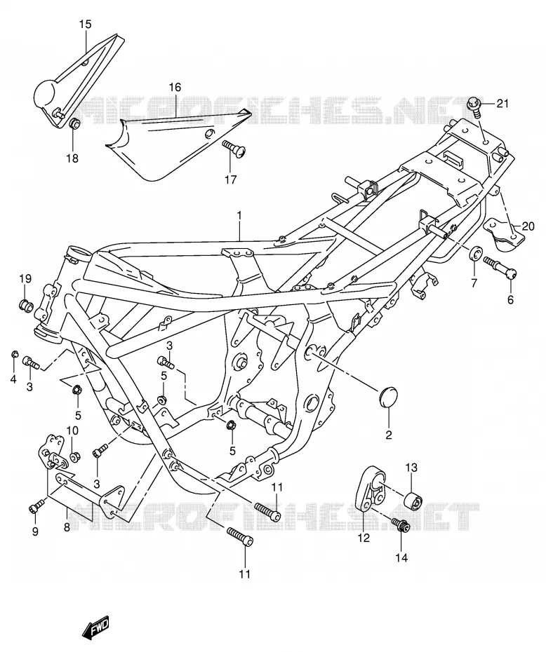 CADRE (GSF1200ZK4/ZK5/SZK5) Suzuki MOTO 1200 BANDIT 2005  GSF1200SZK5(E2)