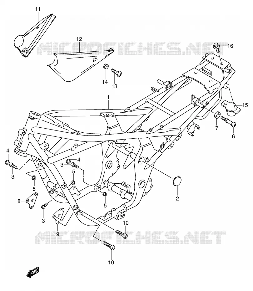 CADRE (GSF600ZK4) Suzuki MOTO 600 BANDIT 2003  GSF600SUK3(E2)