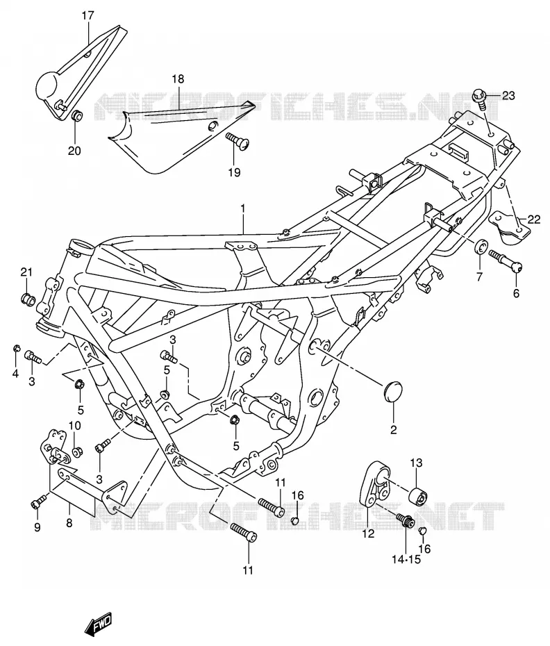 CADRE (MODELE K2/K3/K4/K5) Suzuki MOTO 1200 BANDIT 2002  GSF1200K2(E2)