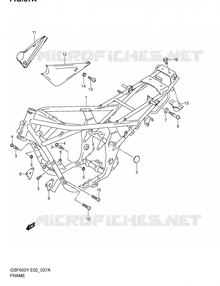 CADRE (MODELE K2) Suzuki MOTO 600 BANDIT 2000  GSF600SUY(E2)