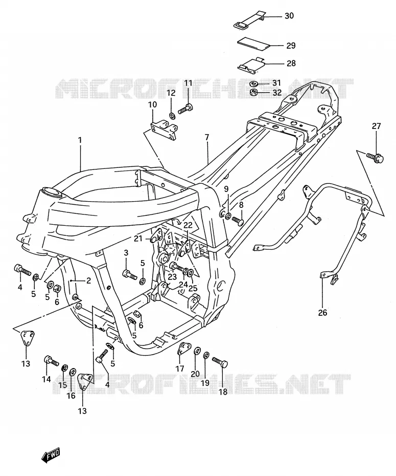 CADRE (MODELE N/P) Suzuki MOTO 750 GSX-R 1992  GSX-R750WN(E28)