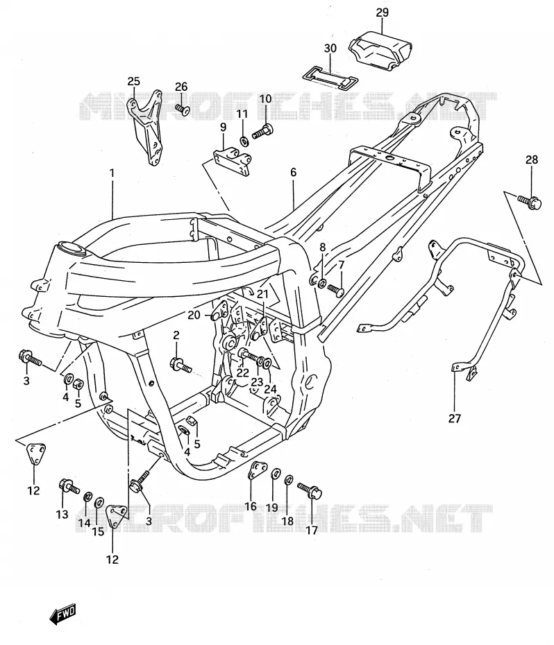 CADRE (MODELE R/S) Suzuki MOTO 750 GSX-R 1995  GSX-R750WS(E28)