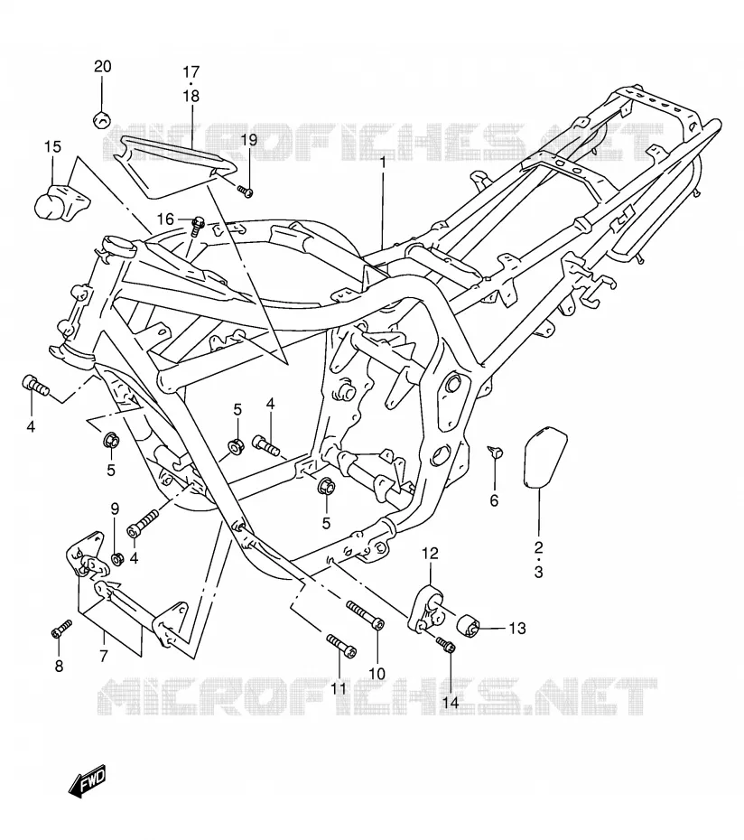 CADRE (MODELE T) Suzuki MOTO 1200 BANDIT 1997  GSF1200SAV(E28)