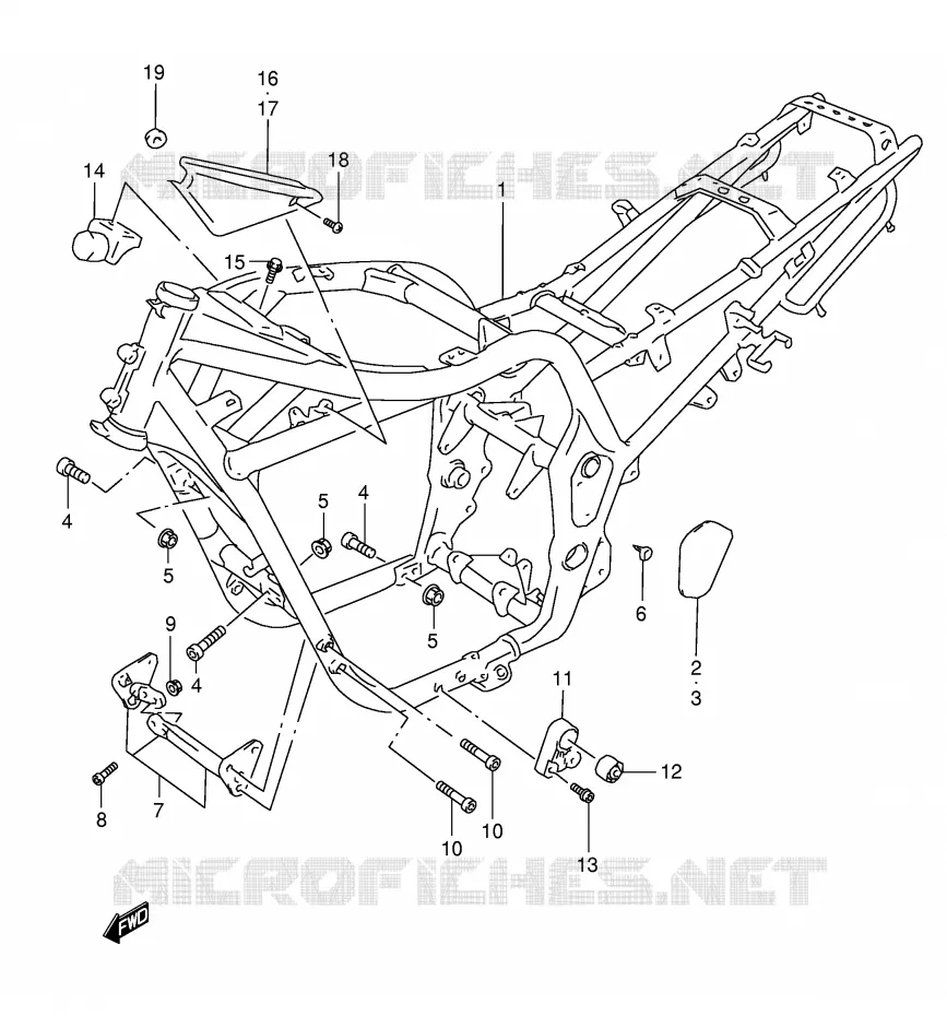 CADRE (MODELE V/W) Suzuki MOTO 1200 BANDIT 1997  GSF1200SV(E28)