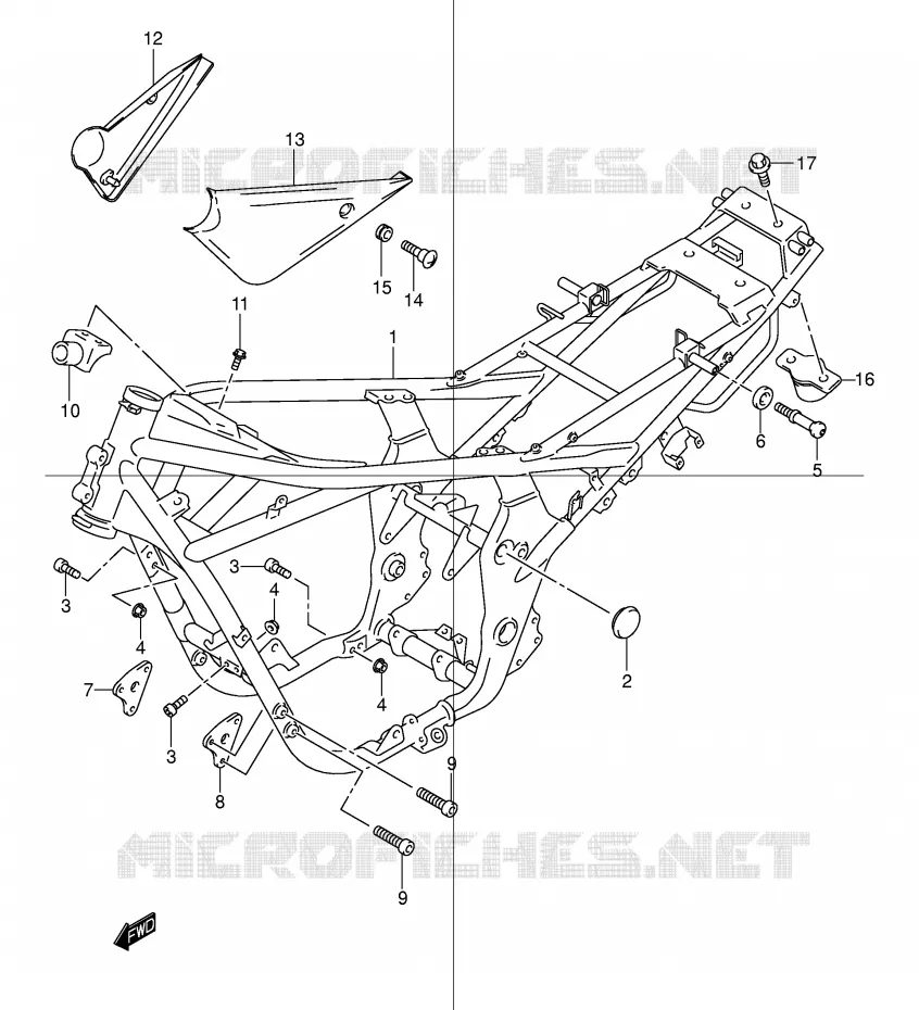 CADRE (MODELE Y/K1) Suzuki MOTO 600 BANDIT 2001  GSF600UK1(E2)
