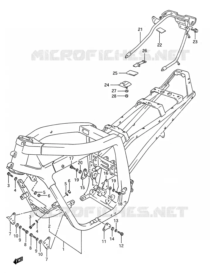 CADRE Suzuki MOTO 1100 GSX-R 1991  GSX-R1100M(E28)