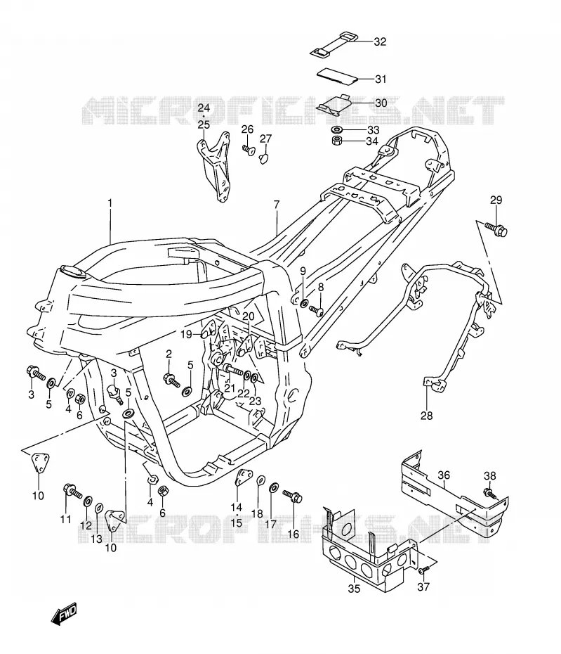 CADRE Suzuki MOTO 1100 GSX-R 1995  GSX-R1100WSKS(E28)