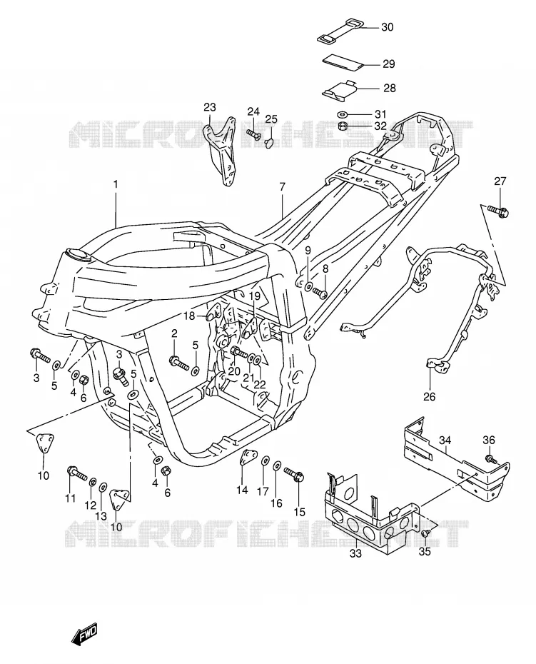 CADRE Suzuki MOTO 1100 GSX-R 1996  GSX-R1100WT(E2)