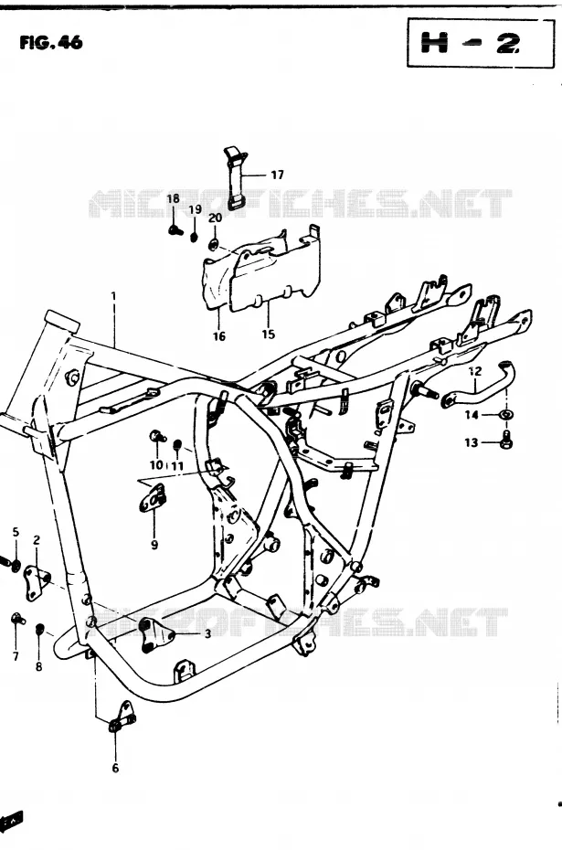 CADRE Suzuki MOTO 250 GSX 1983  GSX250ESD(Z/D)