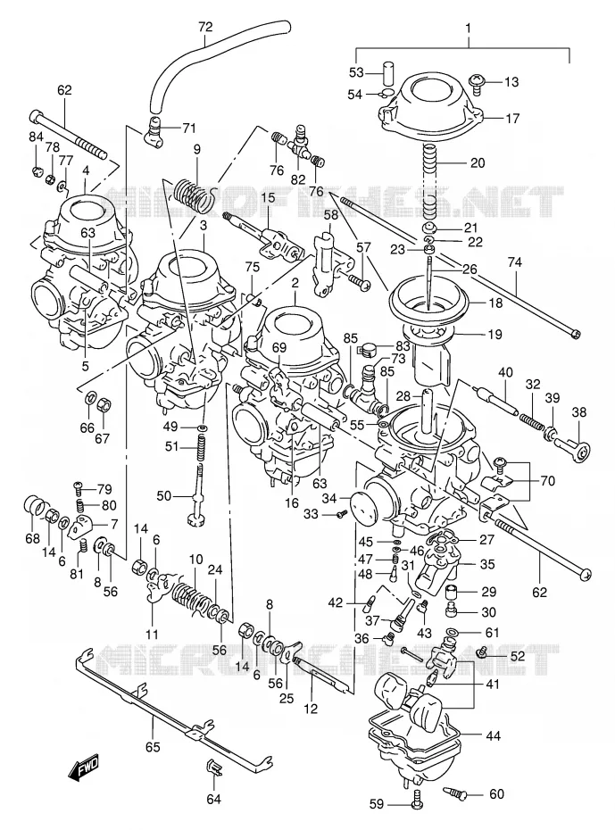 CARBURATEUR (GSX-R400RL/RM/RN/RP/RR) Suzuki MOTO 400 GSX-R 1992  GSX-R400RN(E30)