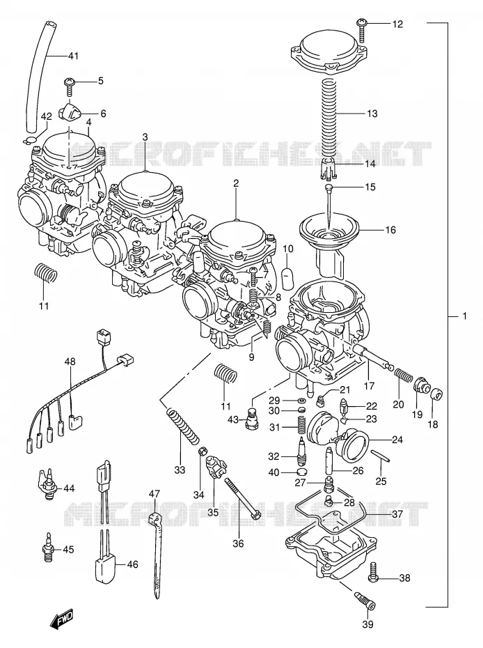 CARBURATEUR (MODELE V/W/X) Suzuki MOTO 600 BANDIT 1996  GSF600ST(E2)
