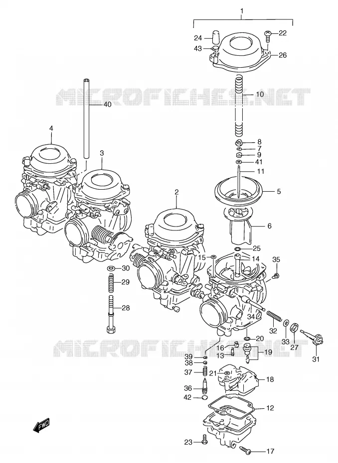 CARBURATEUR Suzuki MOTO 1200 BANDIT 1996  GSF1200ST(E2)