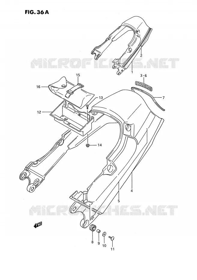 CARENAGE ARRIERE - CAPOT DE SELLE (MODELE K) Suzuki MOTO 1100 GSX-F 1990  GSX1100FL(E2)