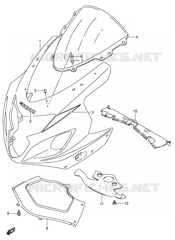 CARENAGES - ETIQUETTES (MODELE K4) Suzuki MOTO 750 GSX-R 2005  GSX-R750U2XK5(E2)