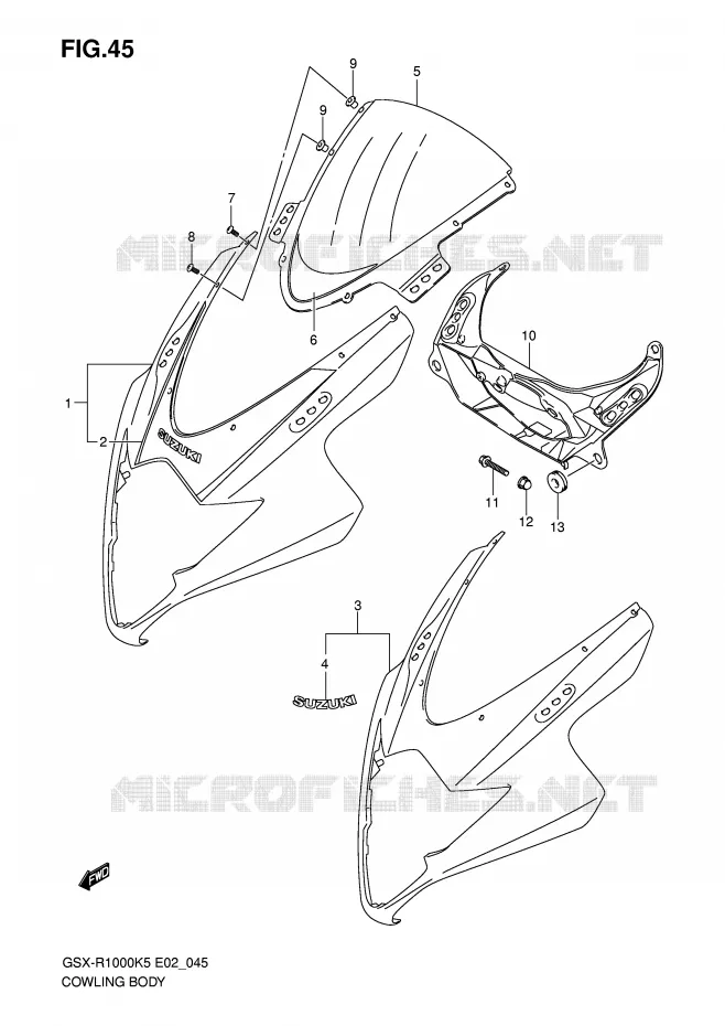 CARENAGES - ETIQUETTES (MODELE K5) Suzuki MOTO 1000 GSX-R 2006  GSX-R1000K6(E2)