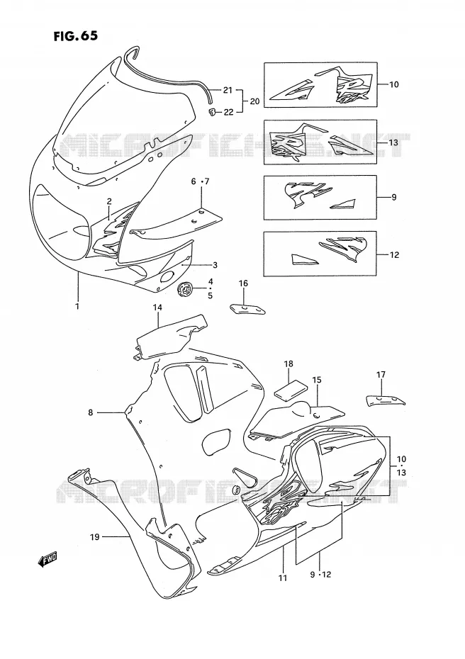 CARENAGES - ETIQUETTES (MODELE S D4A) Suzuki MOTO 750 GSX-R 1992  GSX-R750WN(E2)