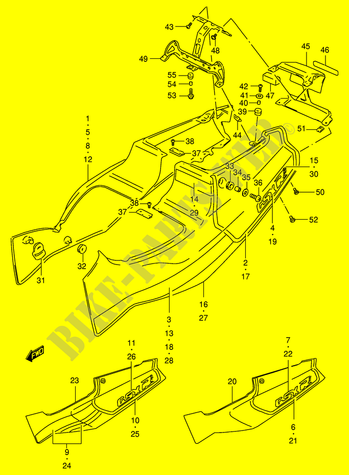 CARENAGES ARRIERE  (MODELE L) pour Suzuki GSX-R 400 1990