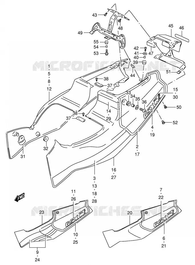 CARENAGES ARRIERE  (MODELE L) Suzuki MOTO 400 GSX-R 1994  GSX-R400RR(E30)
