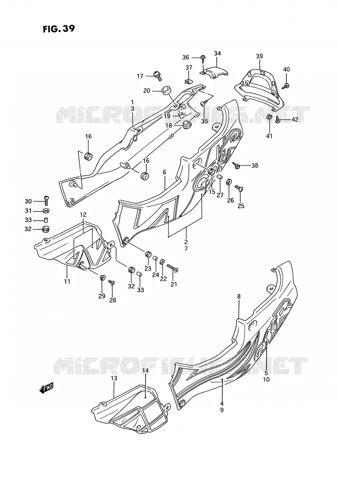 CARENAGES ARRIERE  (MODELE N) Suzuki MOTO 750 GSX-R 1995  GSX-R750WS(E2)
